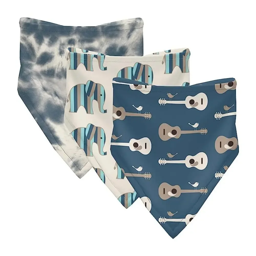 Kickee Pants Bandana Bib Set Kids One Size Multicolor Printed Stretch DDR2089